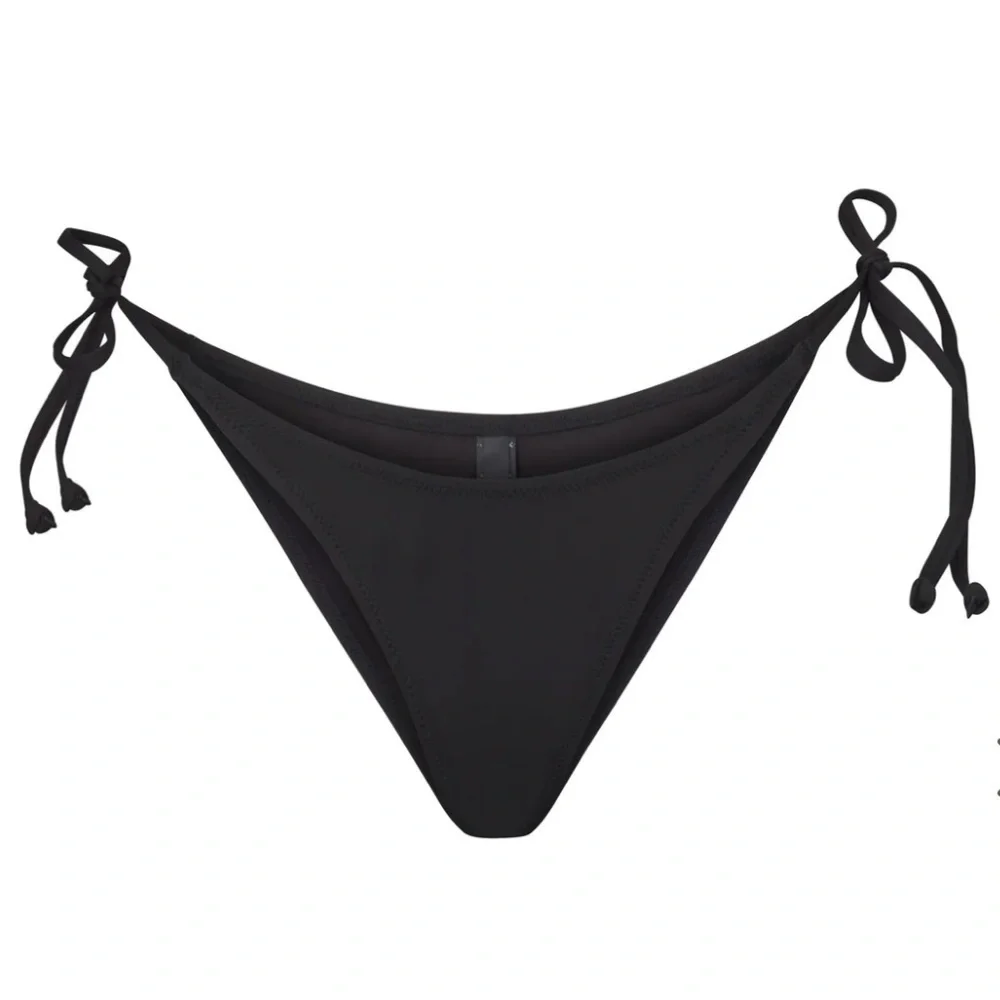 Skims Medium Dippy Tie Bottoms Bikini Cheeky Onyx Black NWT